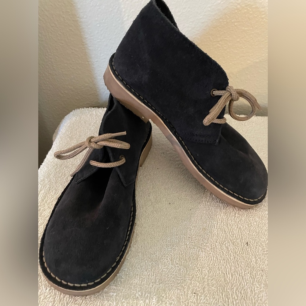 Roamers Genuine Suede Leather Chukka Desert Lace Up Shoes Navy Blue Mens: 4